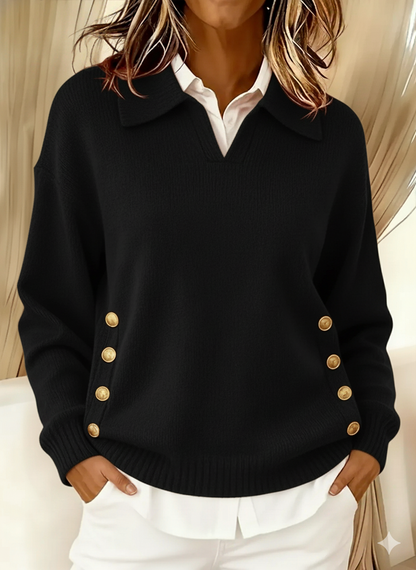 Vicenta · Jersey con cuello polo y botones