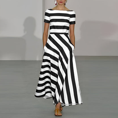 Miranda · Vestido de rayas sedosas