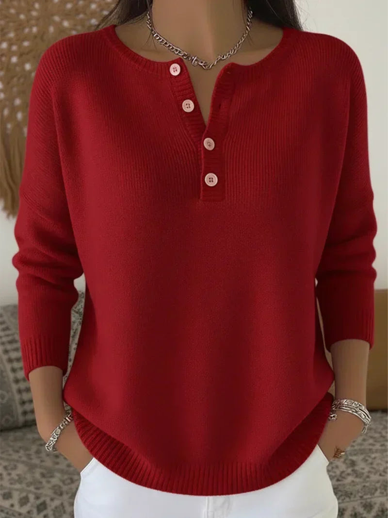 Helena · Jersey de punto con botones Henley