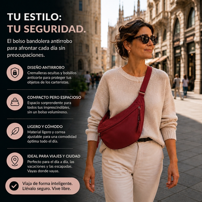 Rosa · Bolso de Hombro Burdeos