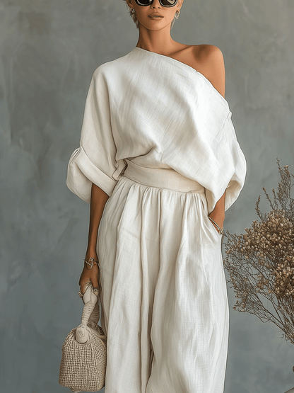 Mila | Conjunto de 2 piezas con escote Bardot
