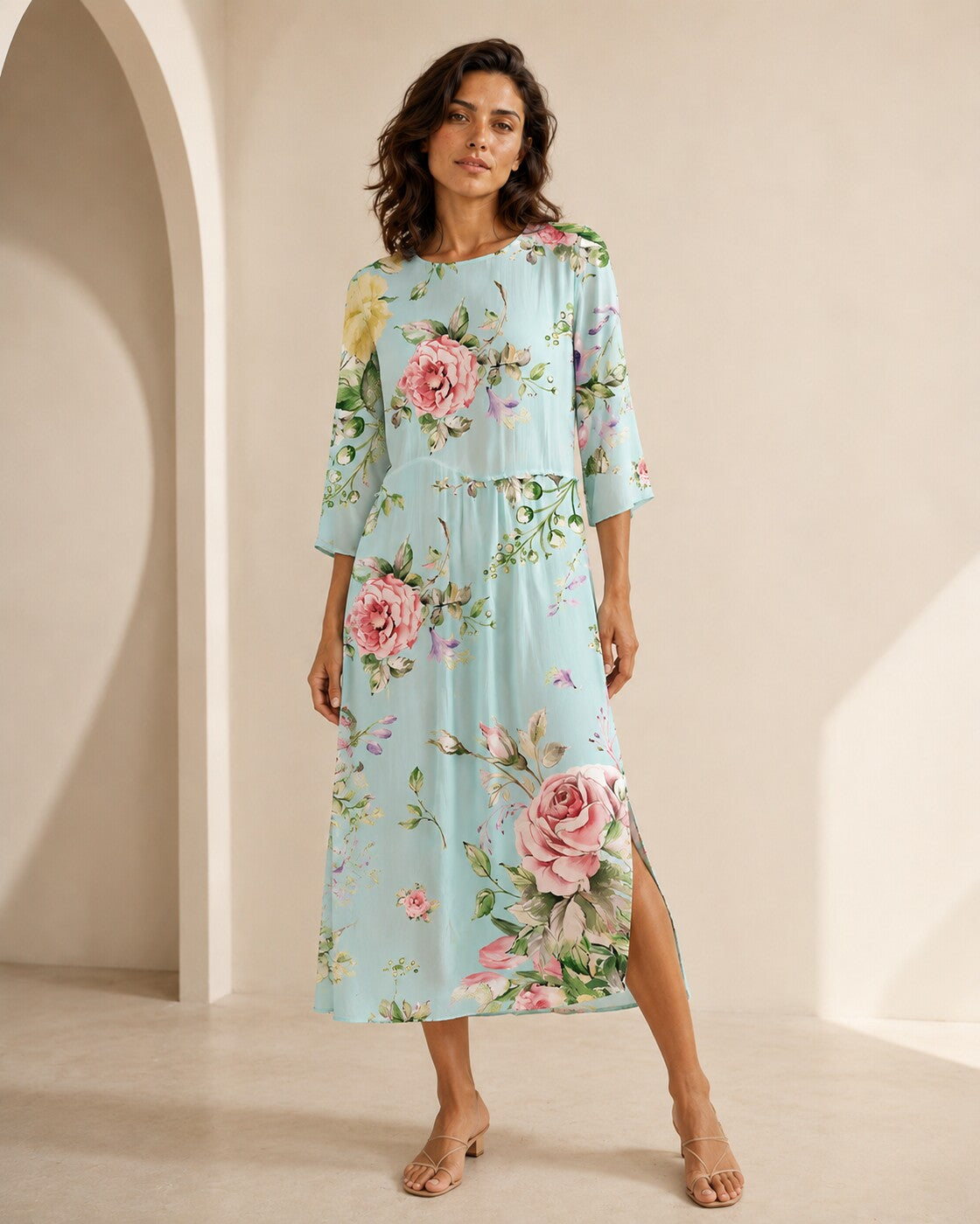 Fiorella · Vestido floral suave