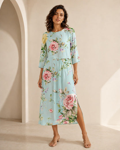 Fiorella · Vestido floral suave
