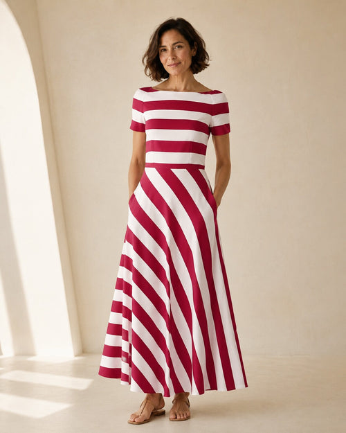 Miranda · Vestido de rayas sedosas