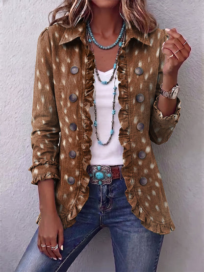 Nicolasa · Chaqueta de estampado animal con volantes