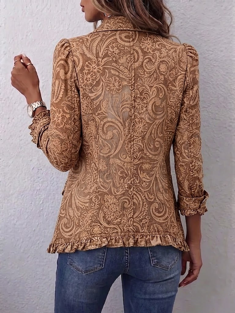 Concepción · Chaqueta floral vintage con volantes