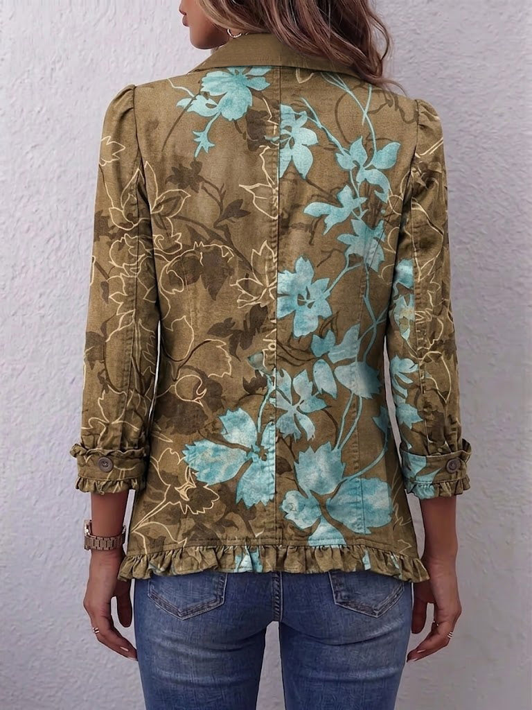 Salud · Chaqueta floral degradada con volantes