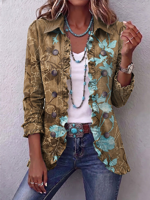 Salud · Chaqueta floral degradada con volantes