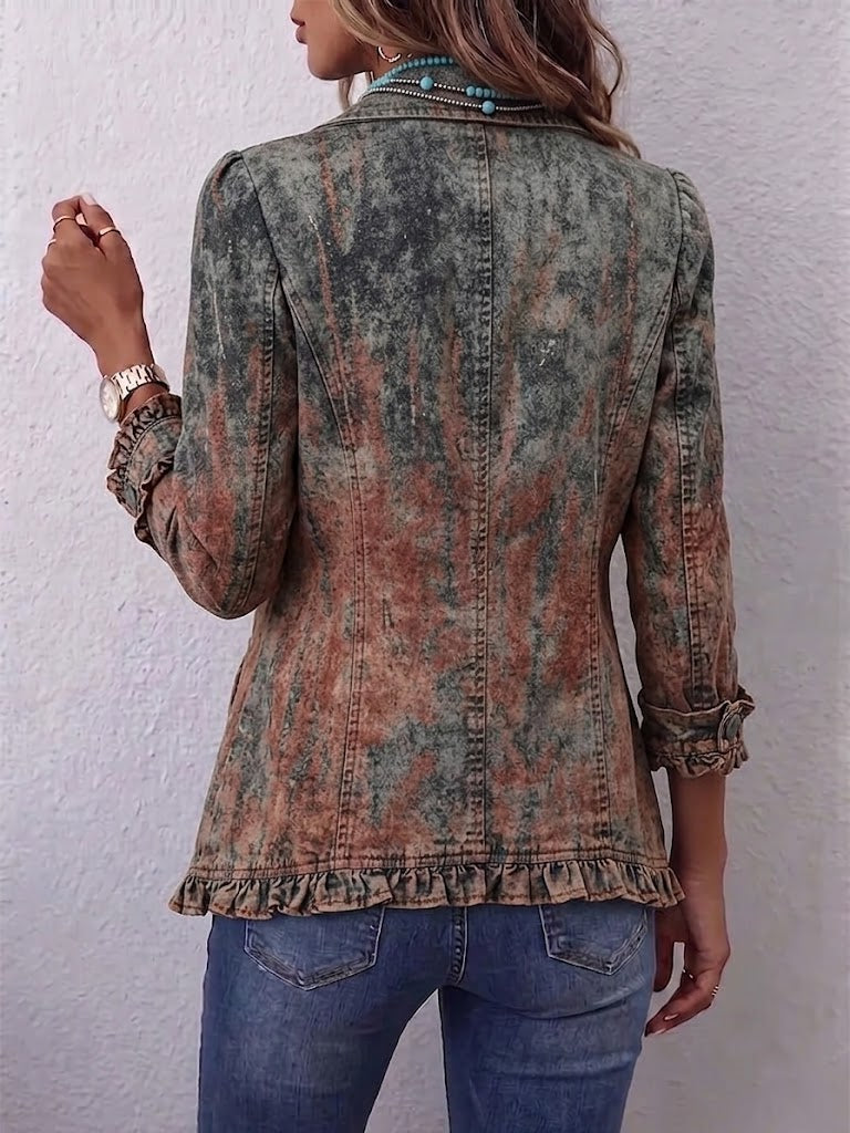 Benita · Chaqueta degradada texturizada con volantes