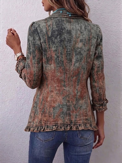 Benita · Chaqueta degradada texturizada con volantes