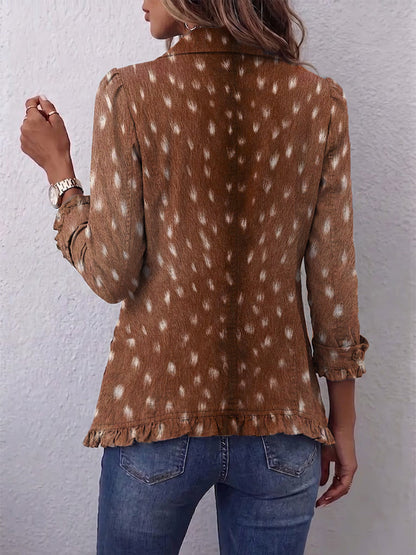 Nicolasa · Chaqueta de estampado animal con volantes