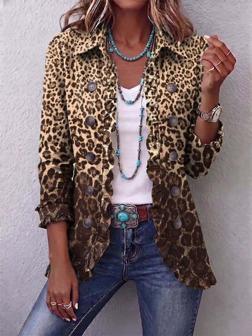 Nazaret · Chaqueta de leopardo con volantes