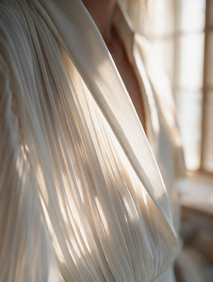 Zsofia · Detalle del chiffón plisado