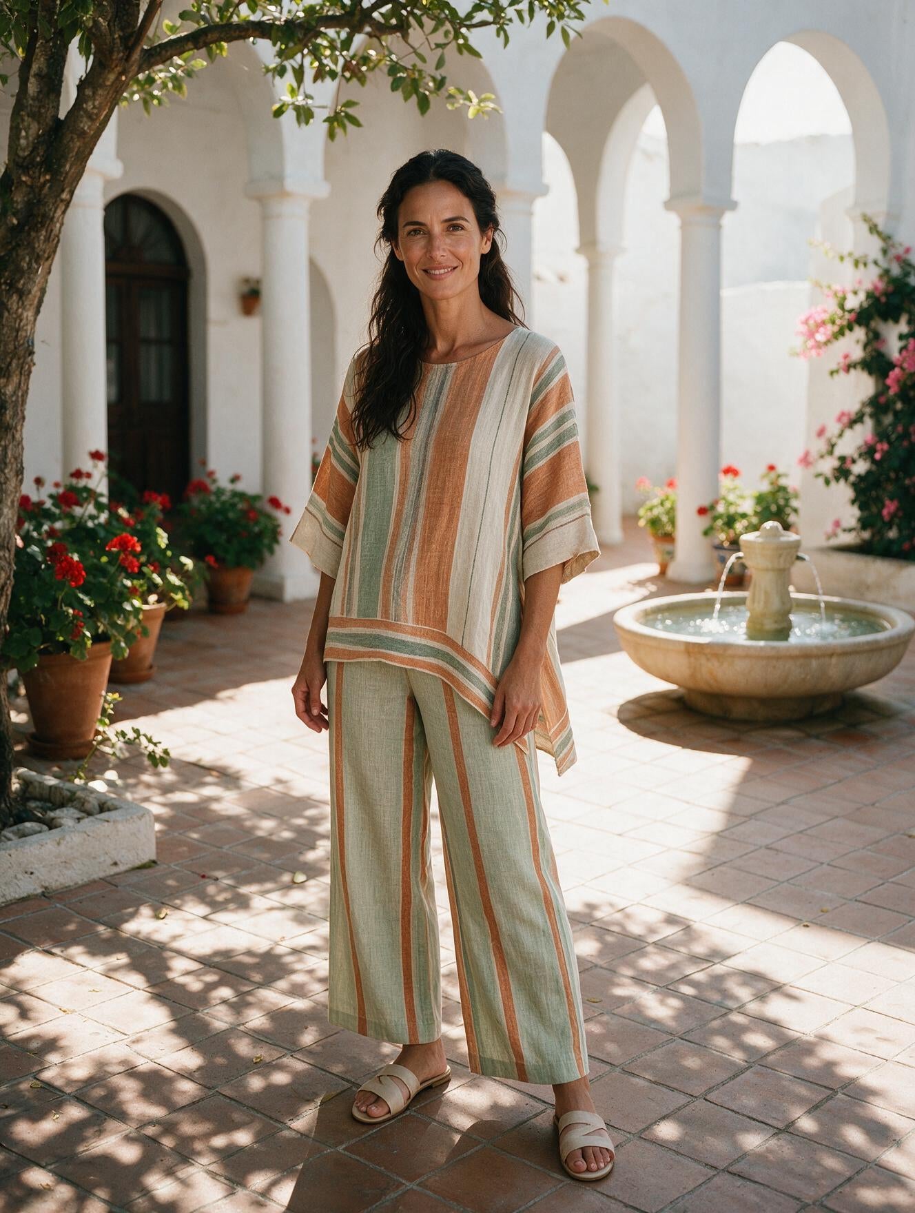 Elisabetta · Conjunto Top Asimétrico y Pantalón Ancho
