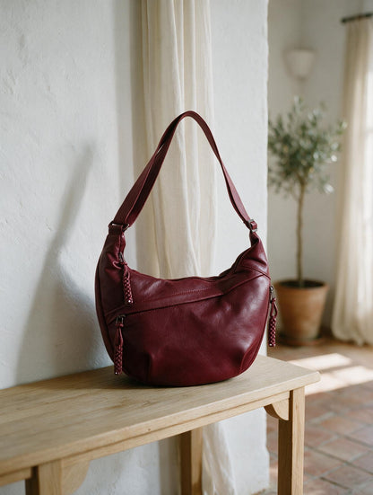 Rosa · Bolso de Hombro Burdeos