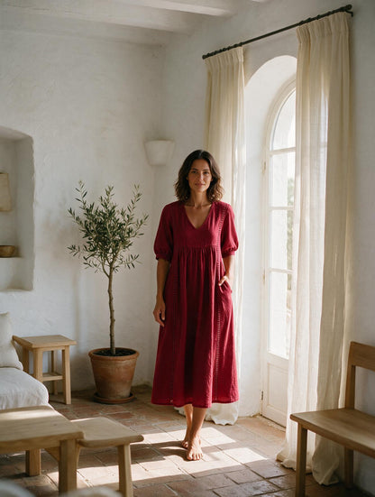 Sefi · Vestido Midi de Verano — Rojo
