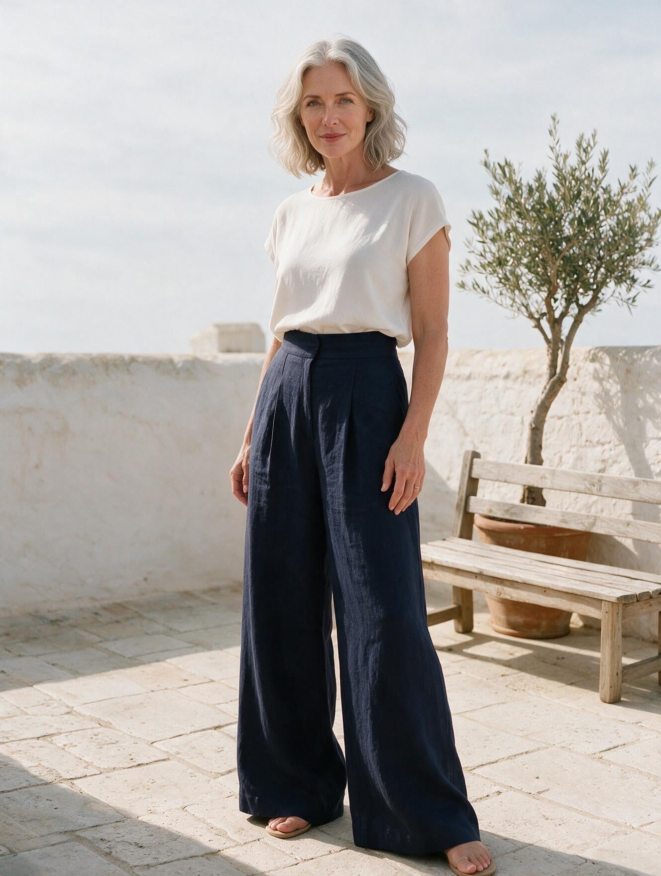 Ariane · Pantalón Ancho de Lino
