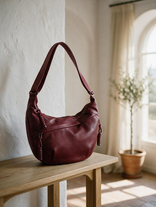 Rosa · Bolso de Hombro Burdeos