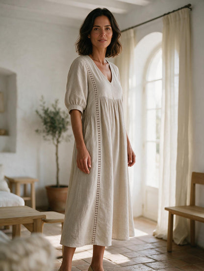 Sefi · Vestido Midi de Verano — Beige