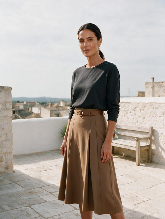Zephyra · Falda Midi de Tiro Alto