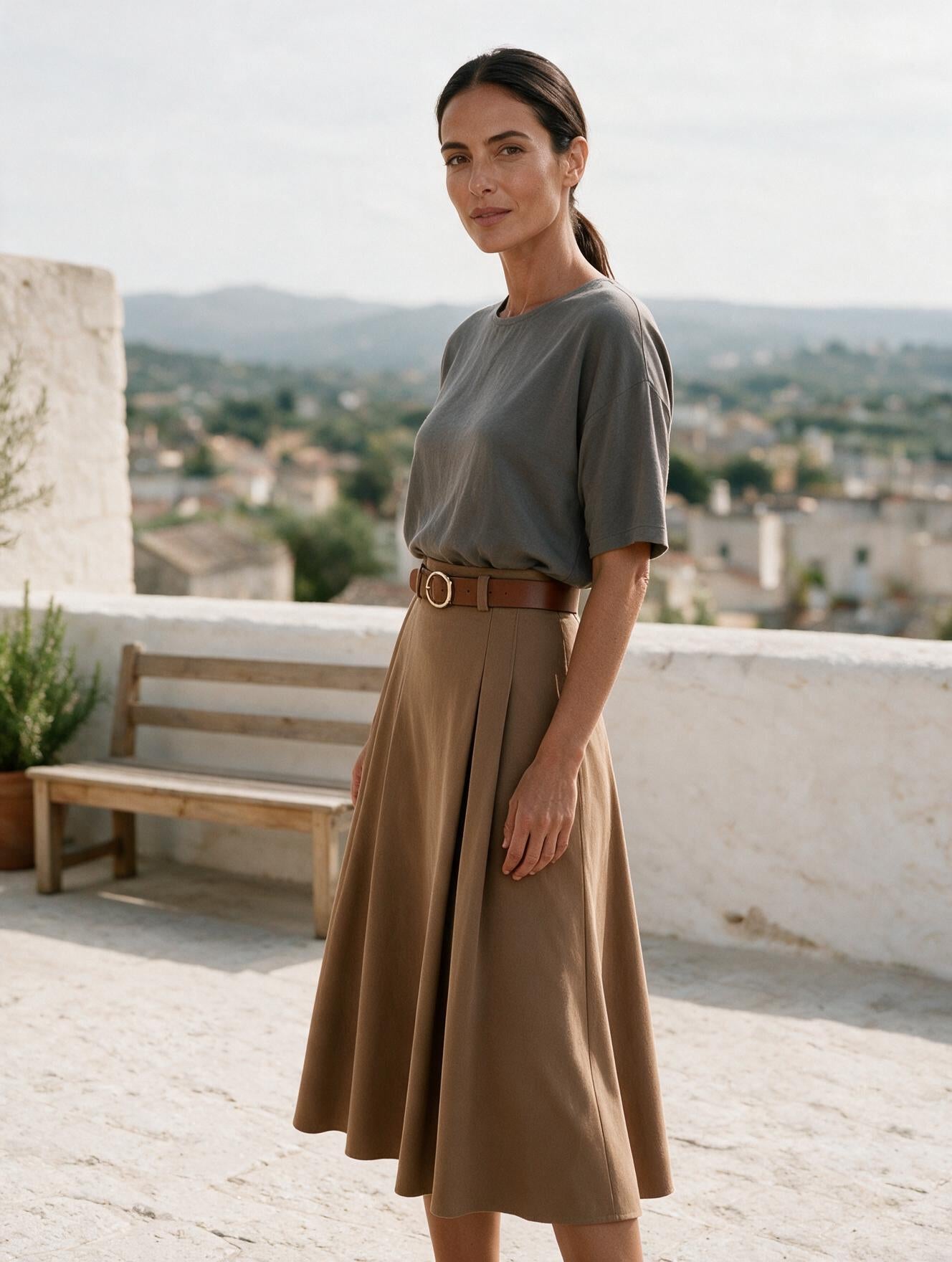 Zephyra · Falda Midi de Tiro Alto