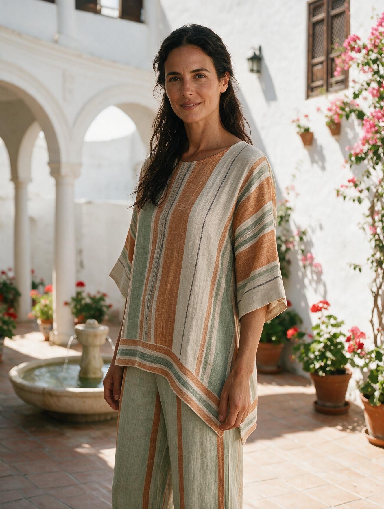 Elisabetta · Conjunto Top Asimétrico y Pantalón Ancho