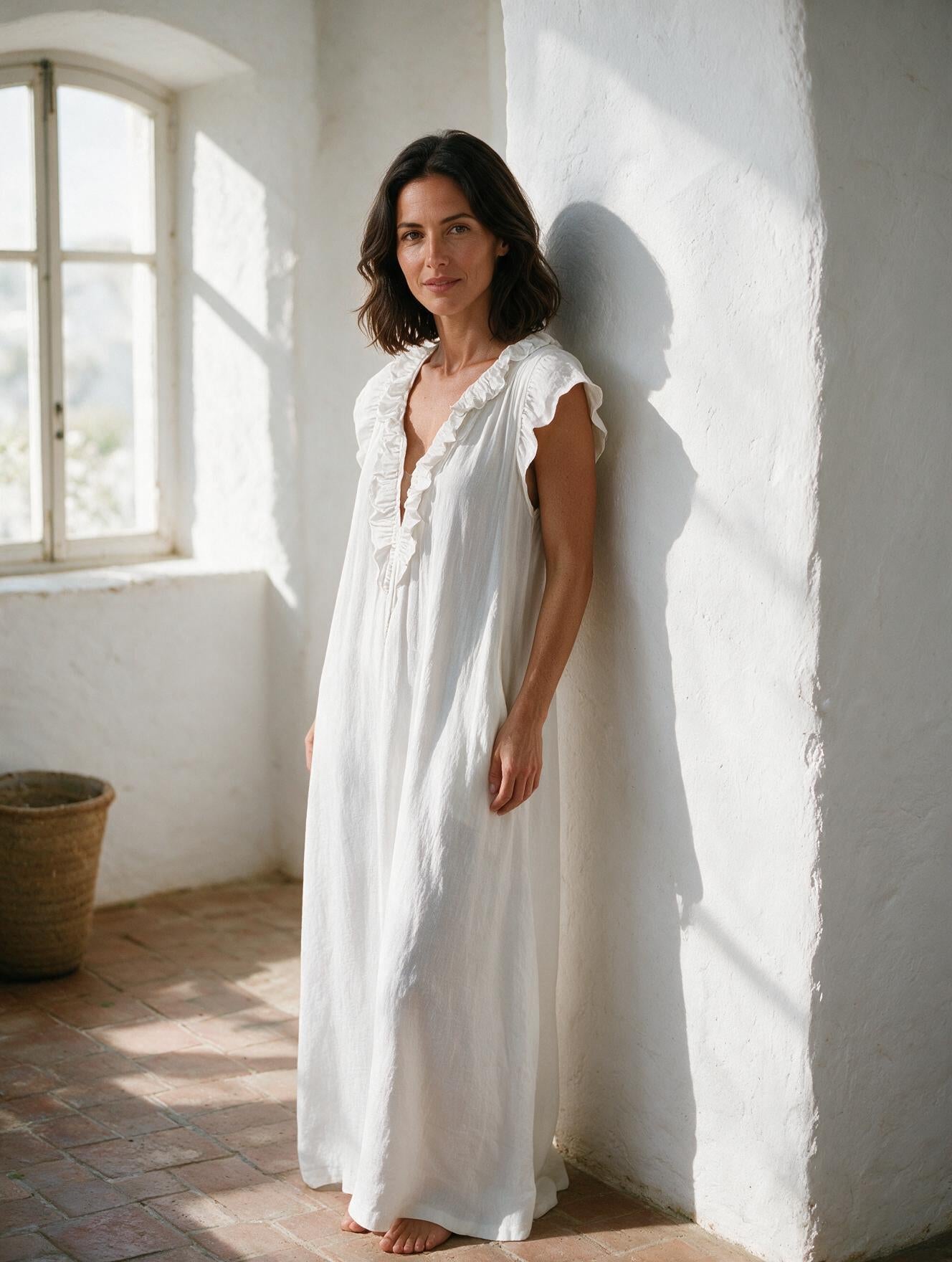 Camelia · Vestido Largo Bohemio — Blanco