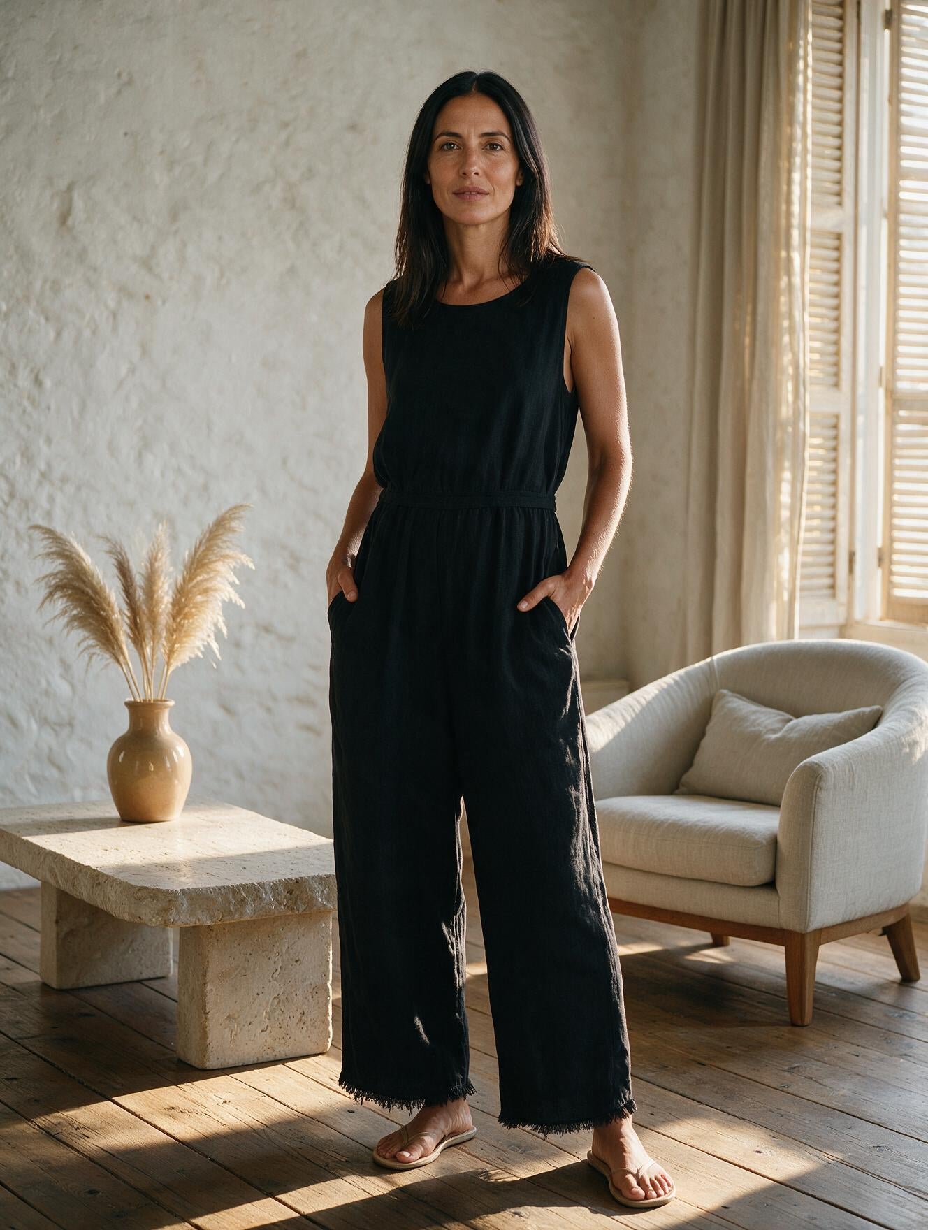 Léa · Mono Minimalista de Lino